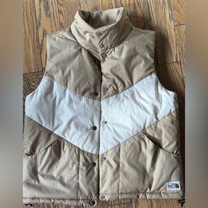 The North Face Tan and White Vest